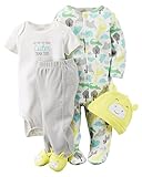 カーターズ Carter's ご出産祝いに カバーオール 長袖 足つき 豪華4点 ギフトセット 4-Piece Babysoft Take-Me-Home Set NB (50-55cm) [並行輸入