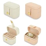 【4個セット】 ジュエリーボックス 6.5x3.7x4.7CM 携帯用 小型 ジュエリーケース リングケース リングケース 持ち運び ジュエ