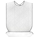 [FiBiC] 介護用エプロン マジックテープ式 大人 よだれかけ介護老人(1,クラック（グレー）)