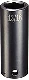 SK Hand Tool 34226 0.5 in. Drive, 6-Point Deep Fractional Impact Socket - 10.1 9 in.