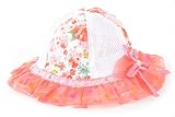 トムトムデザイン ベビー帽子 女の子 花柄 UV＆熱中症予防 夏 メッシュタイプ (オレンジ)