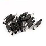 15pcs 5.5x2.5x14mm男性はんだDC電源バレルヒントピンプラグコネクタ