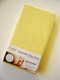 PurFlo 140cm x 70cm Organic Cotton Breathable Fitted Cot Bed Sheet (Lemon) by PurFlo
