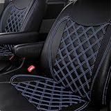 S500P / S510P ハイゼットトラック ジャンボ シートカバー H26.9〜 新型可 運転席or助手席or一台分 内装パーツ 軽トラック用品 軽トラ用シートカバー 汚れ防止 (ブルーステッチ, 運転席+助手席 セット)
