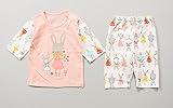 蘭ノ屋　ttasom　キッズ　子供　綿100％　ルームウェア　7分袖　パジャマ　上下セット (110)