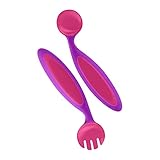 Boon Benders Adaptable Silicone Utensils, Pink & Purple