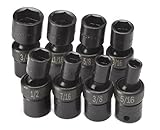 SK Hand Tools 33300 8-Piece 3/8-Inch Drive 6 Point Swivel Fractional Impact Socket Set [並行輸入品]