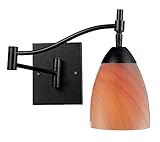 Elk 10151/1DR-SY Celina 1-Light Swing arm Sconce In Dark Rust with Sandy Glass [並行輸入品]