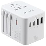 EPICKA 70W PD 急速充電 海外 変換プラグ 全世界対応 C/BF/O/Aタイプ マルチ変換プラグ 3つUSB-Cと2つUSB-Aポート付き ヨーロッパ/韓国/オーストラリア/イギリス/アメリカ/中国などの国に対応海外旅行用コンセント(ホワイト)