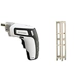 『電動ドライバー 充電式 RD110-W ホワイト』と『ラック ウッディラックスリム 幅20×奥行25.5×高さ118.5cm クリア WOR-120S』のセット