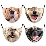 [SALUDABLE] マスク 4枚セット 猫 犬 おもしろ雑貨 変装 動物 コスプレ アニマル グッズ (セット②)