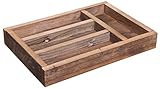 素朴なReclaimed Wood、ストレージオーガナイザーコンテナ、ジュエリー、銀食器トレイ、14インチ