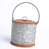 ヴィンテージLook亜鉛メッキand RustedメタルLunch Pail with handle-のセット2