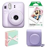【本体+専用ケース+フイルム10枚+ミニアルバム】富士フイルム チェキ12 インスタントカメラ instax mini 12 ライラックパープル フジフイルム INS MINI 12 PURPLE