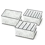 VECELO 収納ボックス 引き出し収納オーガナイザー 下着類用 衣類 折りたたみ式 多機能収納 3セット 幅25×奥行40×高さ20cm 