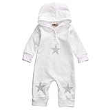 Cutelove　ロンパース　帽子付け　オーバーオール　男の子　女の子　ボーイズ　ガールズ　赤ちゃん　春　秋　冬　コットン　可愛い 五芒星　開きスナップボタン
