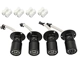 senzeal 4pcsブラックシェル3 Wミニサーフェスマウントライト360 °回転可能ジュエリーキャビネットランプスポットライト