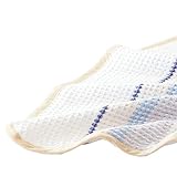 昭和西川 IYASHI-YA 日本製 麻混 ワッフル ガーゼケット シングル 約140×190cm IY-1807 (ブルー)