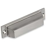 Brushed Nickel Cup Pulls by Southern Hills - Pack of 5 - Craftsman Bin Pulls - Satin Nickel Finish -