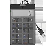 Xiraivke ブルートゥース 4.0 テンキー、電卓機能付き充電式 19 キー サイレント キーボード、システム コンピューター、スマートフォン、タブレット、ラップトップ