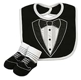 Stephan Baby Tiny Tux Bib and Bootie Socks Gift Set, 6-12 Months by Stephan Baby [並行輸入品]
