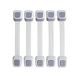 ベビー安全ロック、byzoneロックapplicable for 3 M接着剤の引き出し冷蔵庫トイレシート、食器洗い機、ドア、調節可能なストリップ グレー