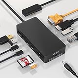 Surface Pro 11/10/9/X 専用 ハブ 7-in-1 ドッキングステーション - 4K HDMI・USB-C Thunderbolt4（ディスプレイ+データ+100W PD）・USB3.0×2・SD/TFカードリーダー・3.5mmオーディオポート搭載