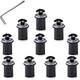 LIKENNY 【１０個セット】スクリーンボルト ウェルナット ５mm ボルト 六角レンチ 付き ボルト M5 バイク の ウィンドシールド ウインドスクリーン カウル スクリーン カウルやスクリーンの固定 カヤック オートバイ バイク用 (ブラック)