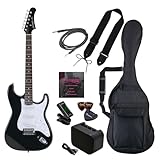 Photogenic フォトジェニック エレキギター 初心者入門 ライトセット STタイプ マッチングヘッドブラック ST-180/HBK [ソフトケース/シールド/ミニアンプ/チューナー/ストラップ/ピック/ピックケース/弦/調整用レンチ付属]