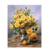 Unframed Yellow Flower Vase DIY Paint By Numbers Oil Painting Home Office Decor
