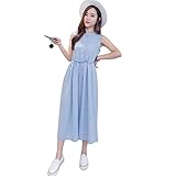 マタニティ マキシ丈 ワンピース 授乳服 レディースストライプ ノースリーブ授乳服可愛い産前 産後 フォーマル おしゃれ (M, ブルー)