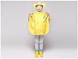 S&C Live　レインコート　キッズ　子供用　レインコートポチョン型　かわいいミッキマウス耳付　通学用　大雨対策グッズ　男女兼用＃160073 (S（身長80～100）, イエロー)