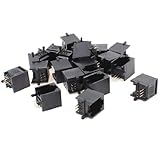 uxcell　プッシュイン　RJ12 6P6CネットワークPCBジャックソケットコネクタ　ブラック　20個 90°