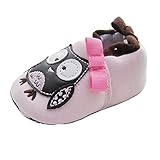 ELee Baby Toddler Cartoon Animal Soft-sole Crib Shoes Slipper First Walkers (3-9 Months, #1Black Owl
