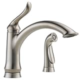 Delta Faucet 4453-AR-DST Linden Single Handle Kitchen Faucet with Spray, Arctic Stainless [並行輸入品]