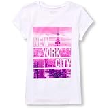 ザ・チルドレンズプレイス THE CHILDREN'S PLACE/ ショートスリーブグリッターグラフィックティ ホワイト トップス半袖Tシャツ 7～8歳【並行輸入】