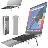 ノートパソコン スタンド 2021アップグレード 軽量折りたたみ式 コンピュータースタンド 収納バッグ付き 人間工学に基づいた3D設計