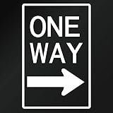 【カッティングステッカー アメリカ ワンウェイサイン（道路標識 ONE WAY） ミニサイズ 3枚組 幅約6.5cm×高約10cm】カラー：白（ホワイト）