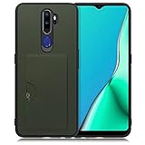 LOOF Skin Slim-Slot OPPO A5 2020 用 オッポ ケース カバー カードポケット カード収納 カード 背面 スマホケース スマホカバー 背面カード収納[エバーグリーン]