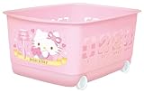 錦化成 【キャスター付き収納バスケット】 ハローキティ 1・2・3バスケット ライトピンク