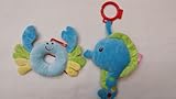 Ocean Friends Baby Crab Ring Rattle and Baby Seahorse Rattle Stroller Toy Car Seat Toy Take Along To