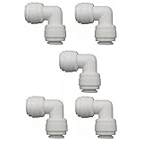 Malida 3/8 "x3/8 " Tube Push Union Elbow Quick Connect for RO Water Filter Fitting Pack of 5 [並行輸入品]