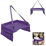 子供のためのトレイ表については、TARAMALL防水キッズ子供たちはバギーベビーカースナックのための旅行トレイ表調節可能なカーシート安全ベルト製図板を再生します (パープル)