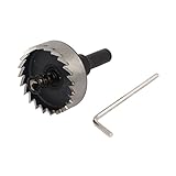 uxcell　ホールソー　ドリルビットホールソー　シルバートーン　ブラック　HSS　40mm