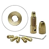 7PCS /セット 黄銅 0.5〜3mm 小さい 電気ドリルビットコレットマイクロツイスト 5.05mmドリルチャックセット レンチ付き,