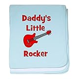 CafePress – Daddy 's Little Rocker with Gu baby blanket – スーパーソフトベビー毛布、新生児おくるみ 標準 ブルー 048533327925CD
