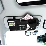 DONGMING 車用 サンバイザーポケット 車 小物入れ ケース 収納 多機能 ポケット 車載 バイザーポケット カード メガネ スマホ ペン サンバイザーポケット 車用 バイザーポケット カード メガネ 小物収納 多機能車載収納用 サンバイザー 収納 車 サンバイザー 収納 ポケット カードホルダー 小銭入れ カード入れ 収納ポケット メガネ入れ 多機能グッズ (ブラック)