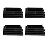 uxcell チューブインサート 30 x 50mm プラスチック製 長方形 リブ付き チューブインサート エンド カバー, 家具 脚 フロアプロテクター 4個入り