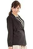Sweet Mommy ショールカラー ハンサム ジャケット リボン取り外し可能 ブリティッシュ風ポケット 裏地付き フォーマル 大きいサイズ オフィス 上品 産前産後 マタニティ／ブラック／S