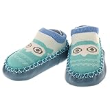 Prettyia 赤ちゃん　ベビー　ブーティ　ソックス　靴下　コットン　通気性　柔らかい　4サイズ6色選べ - ブルーフクロウ, S